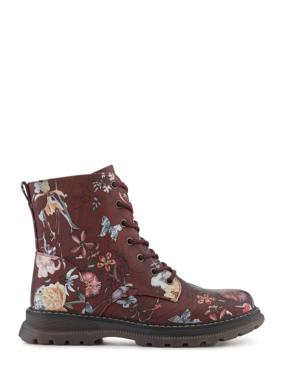Rouge - Pavers Bottes À lacets Fleuri