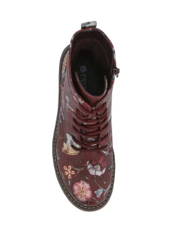 Rouge - Pavers Bottes À lacets Fleuri