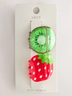 Rouge - Pinces à cheveux fraise et kiwi