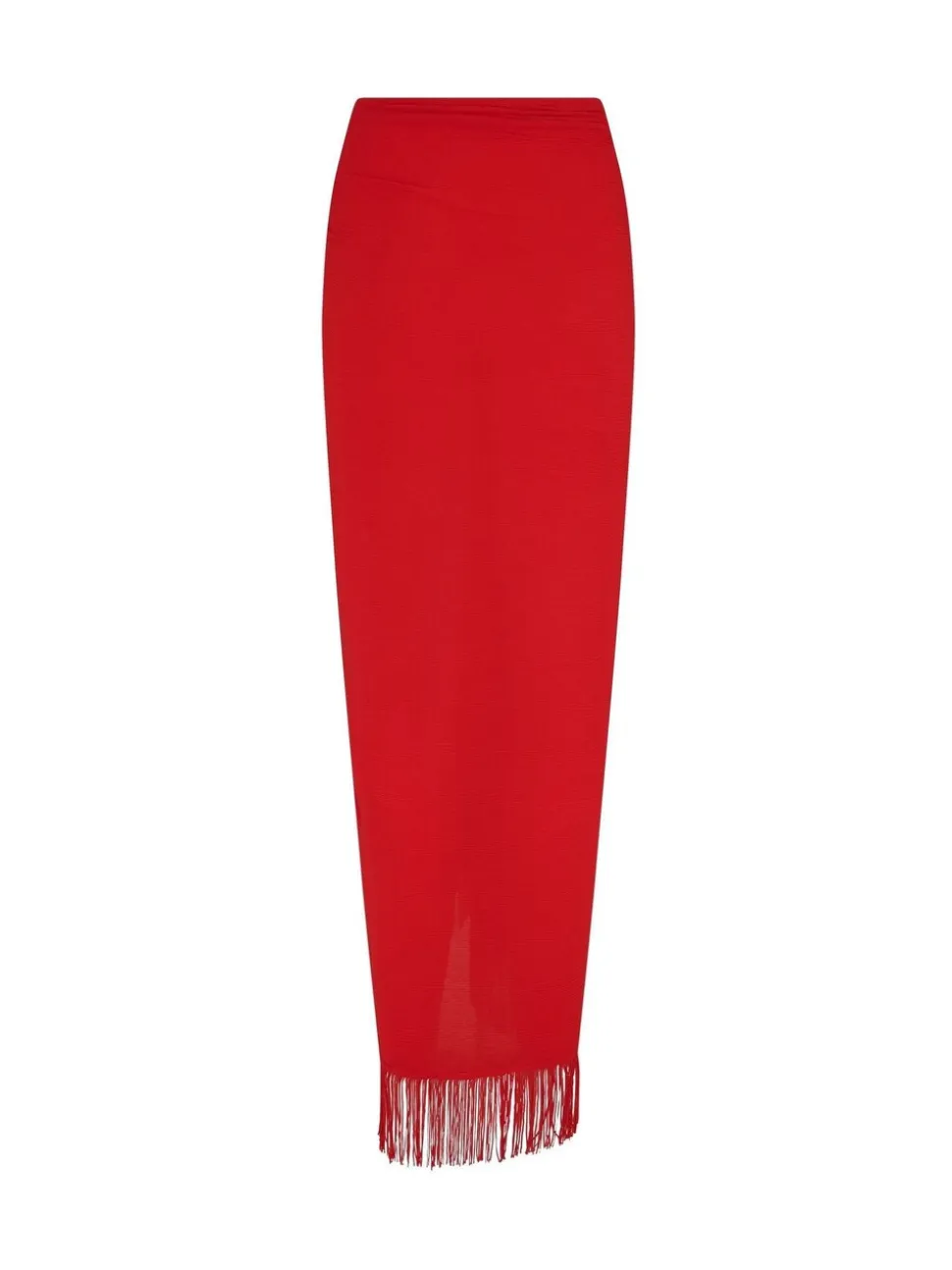 Rouge - Pour Moi Paréo multivoies tissé froissé à franges
