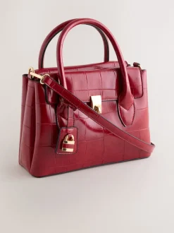 Rouge - Sac à main effet Crocs