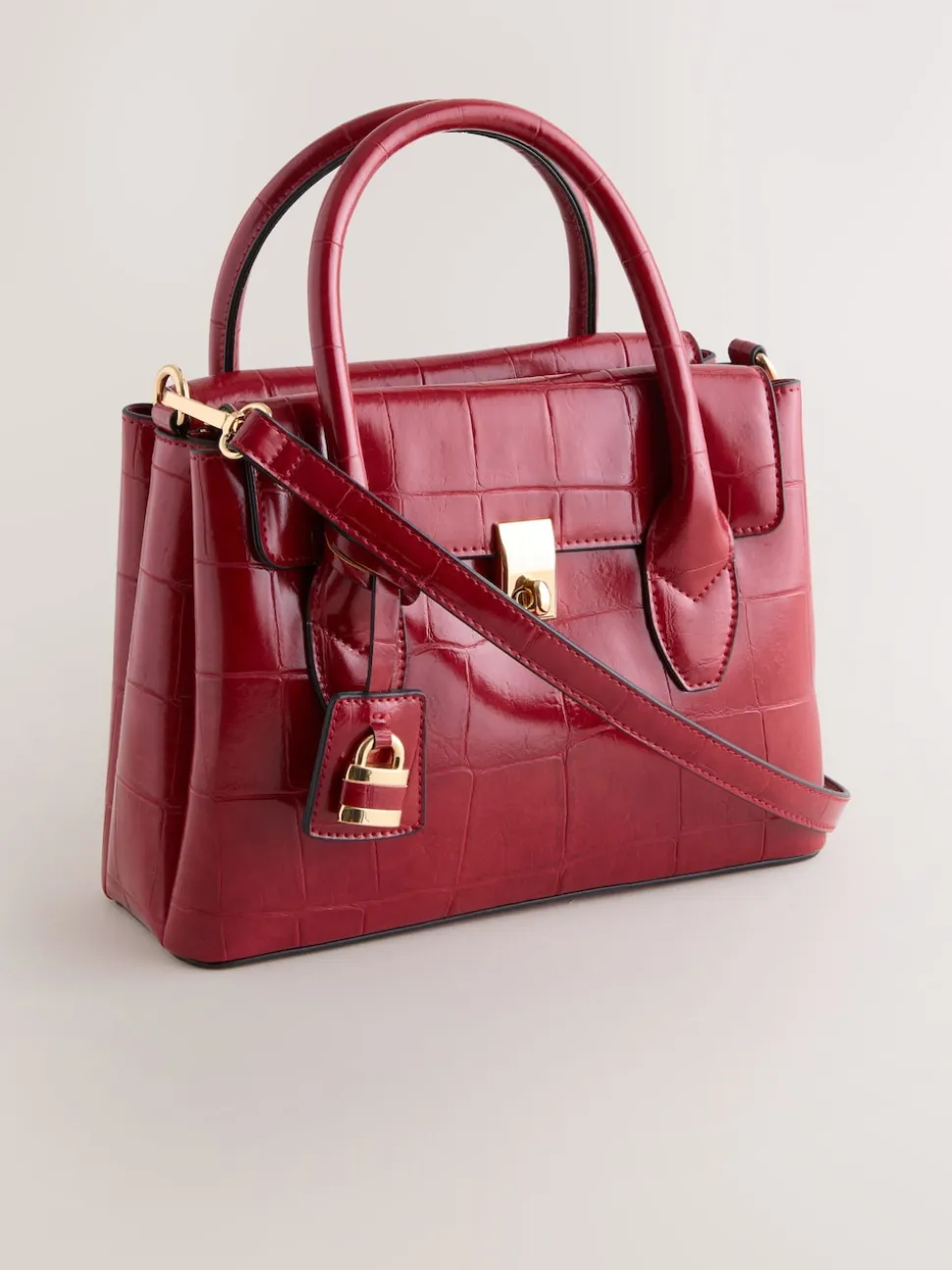 Rouge - Sac à main effet Crocs