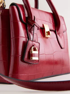 Rouge - Sac à main effet Crocs
