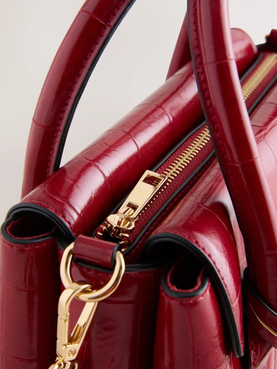 Rouge - Sac à main effet Crocs