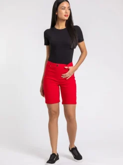 Rouge - Short Roman extensible à revers