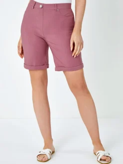 Rouge - Short Roman extensible à revers