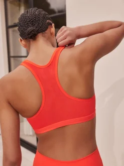 Rouge - Soutien-gorge B-GG Active Sports Impact élevé Dry Tech zippé sur le devant