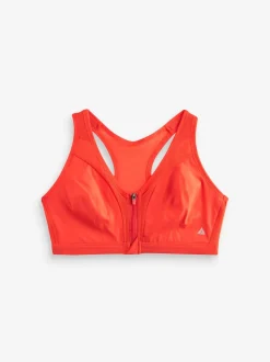 Rouge - Soutien-gorge B-GG Active Sports Impact élevé Dry Tech zippé sur le devant