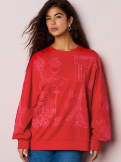 Rouge - Sweat brodé