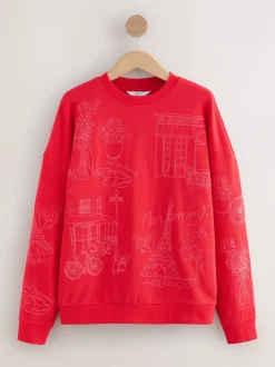 Rouge - Sweat brodé