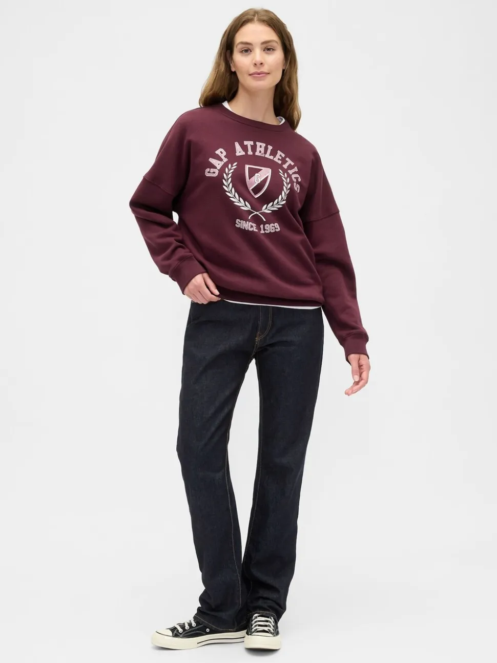 Rouge - Sweat-shirt graphique oversize Gap