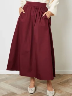 Rouge - Threadbare Jupe midi avec poches