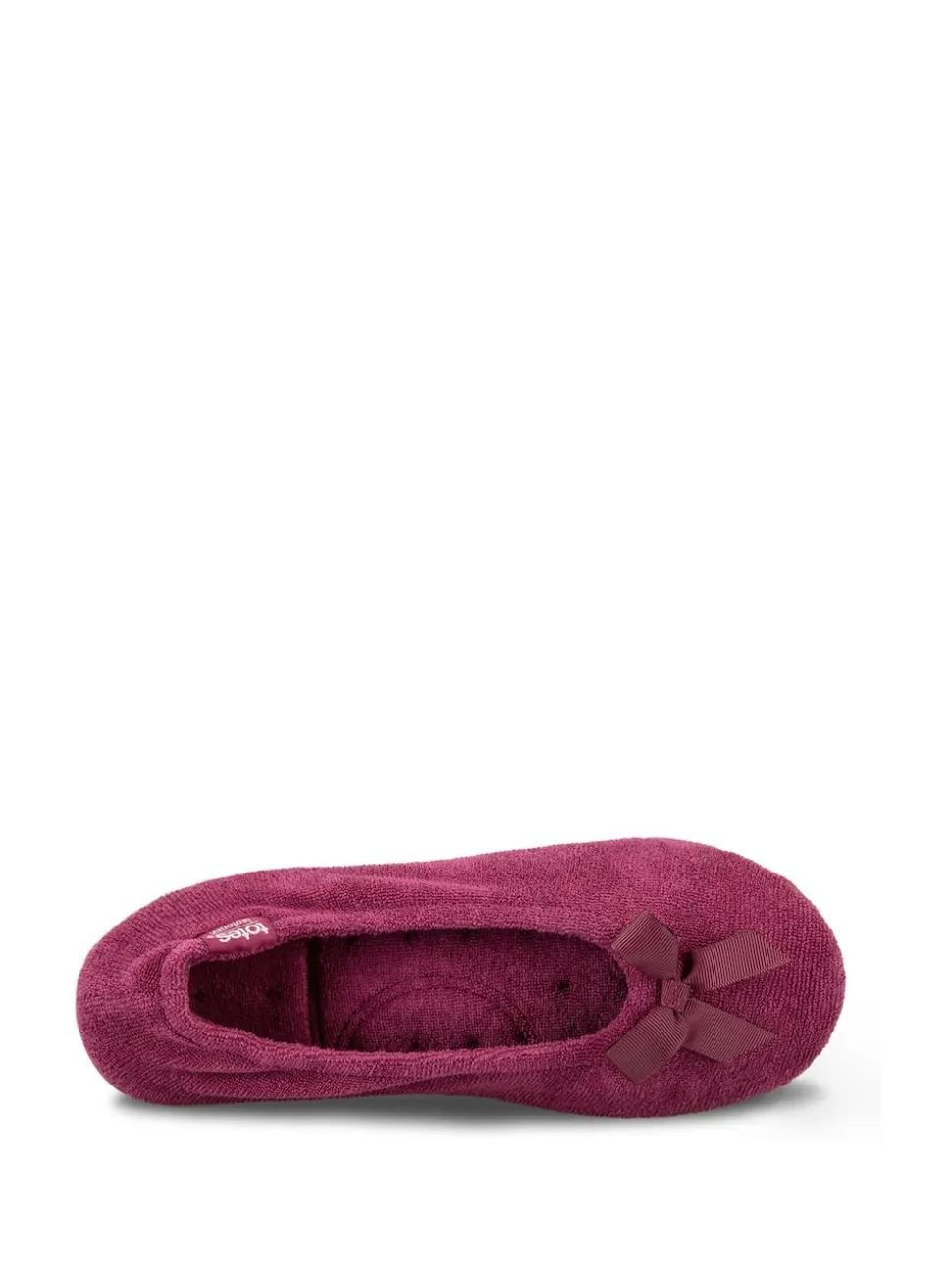Rouge - Totes Isotoner Terry Ballet chaussons à nœud