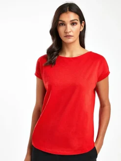 Rouge - T-shirt à manches cap