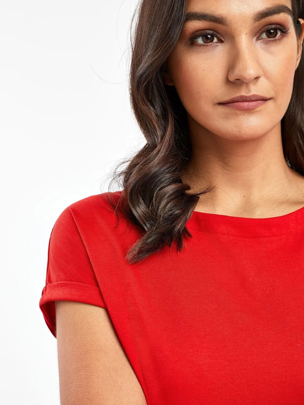Rouge - T-shirt à manches cap
