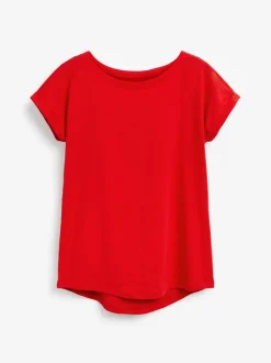 Rouge - T-shirt à manches cap