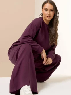 Rouge - Yours Curve Ensemble jogging sweat-shirt à col ras du cou