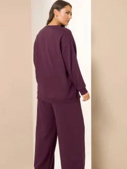 Rouge - Yours Curve Ensemble jogging sweat-shirt à col ras du cou