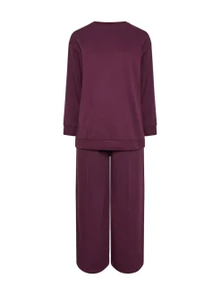 Rouge - Yours Curve Ensemble jogging sweat-shirt à col ras du cou