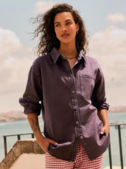 Rouge baie - Chemises oversize en Denim