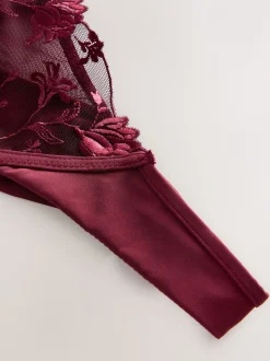 Rouge baie - Culotte brodée fleuri Premium Suisse