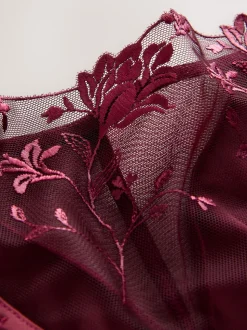 Rouge baie - Culotte brodée fleuri Premium Suisse