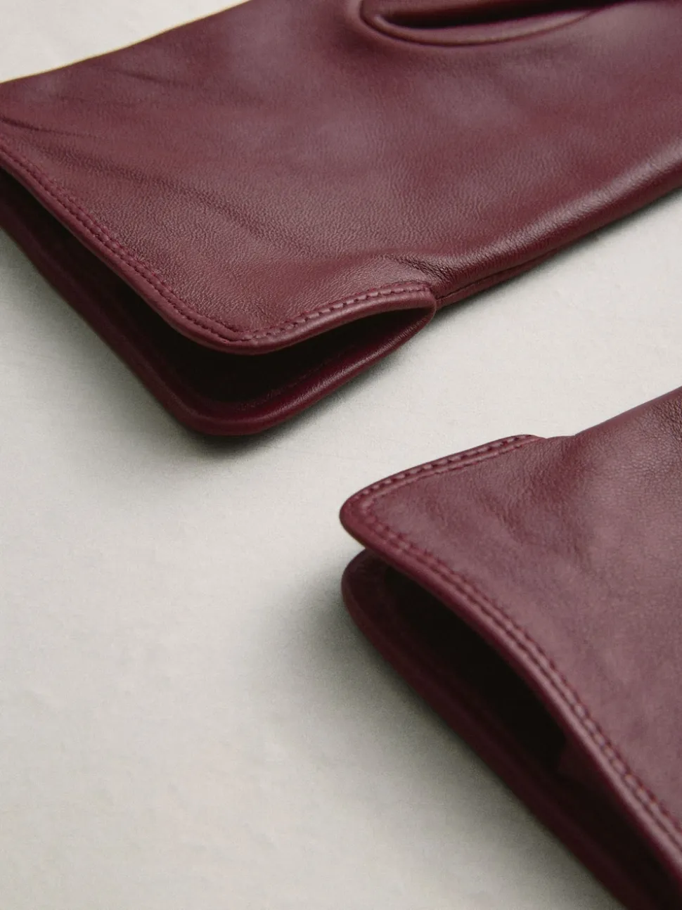 Rouge baie - Gants en cuir