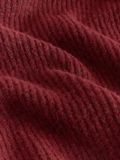 Rouge baie - Poncho côtelé à couche fantaisie