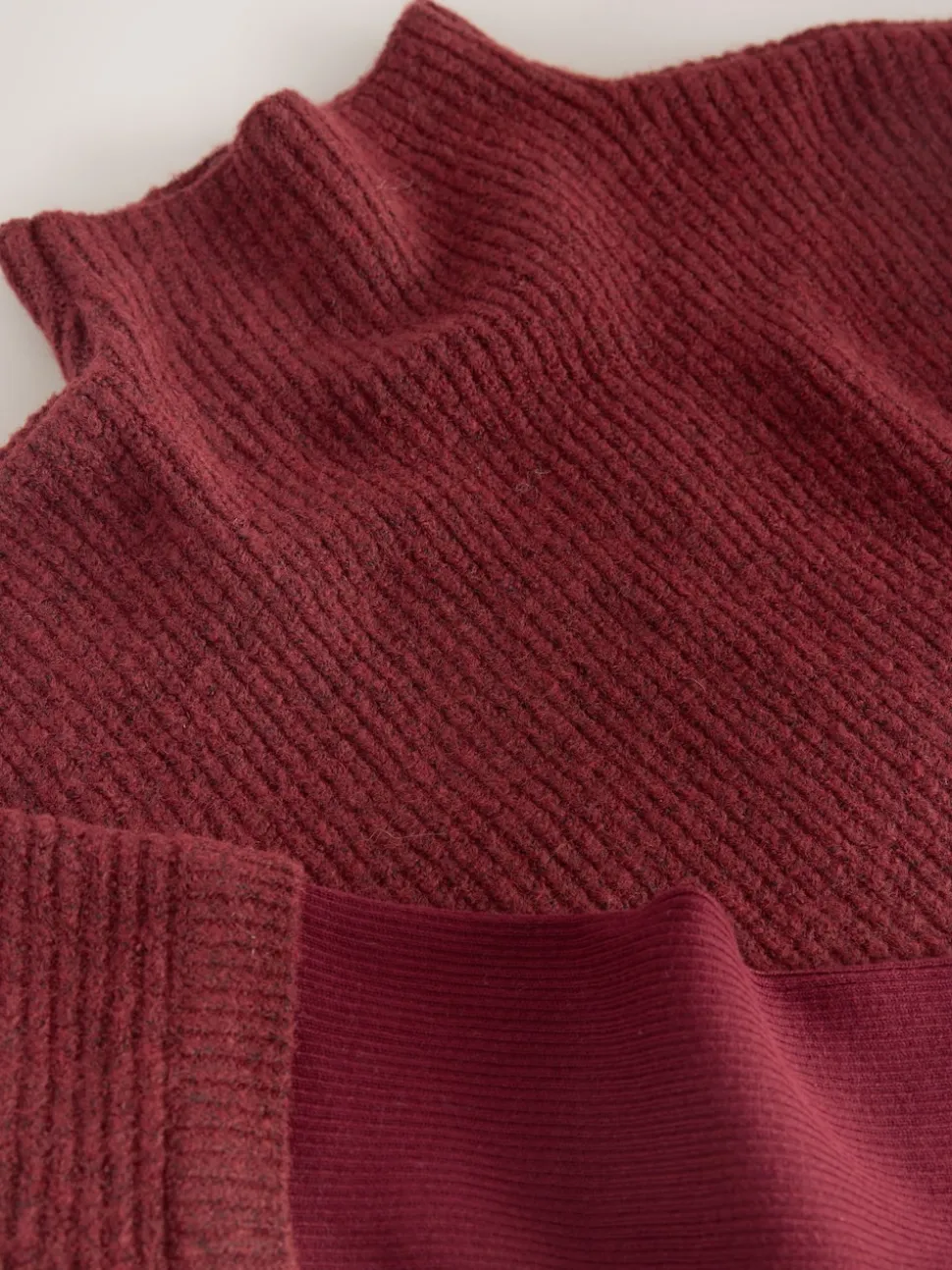 Rouge baie - Poncho côtelé à couche fantaisie