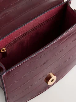 Rouge baie - Sac à poignée supérieure avec quincaillerie Or