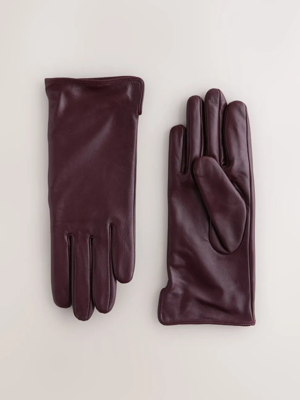 Rouge baie foncé - Gants en cuir