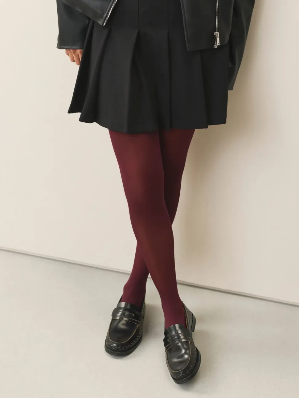 Rouge bordeaux - 40 paire de collants 1 deniers