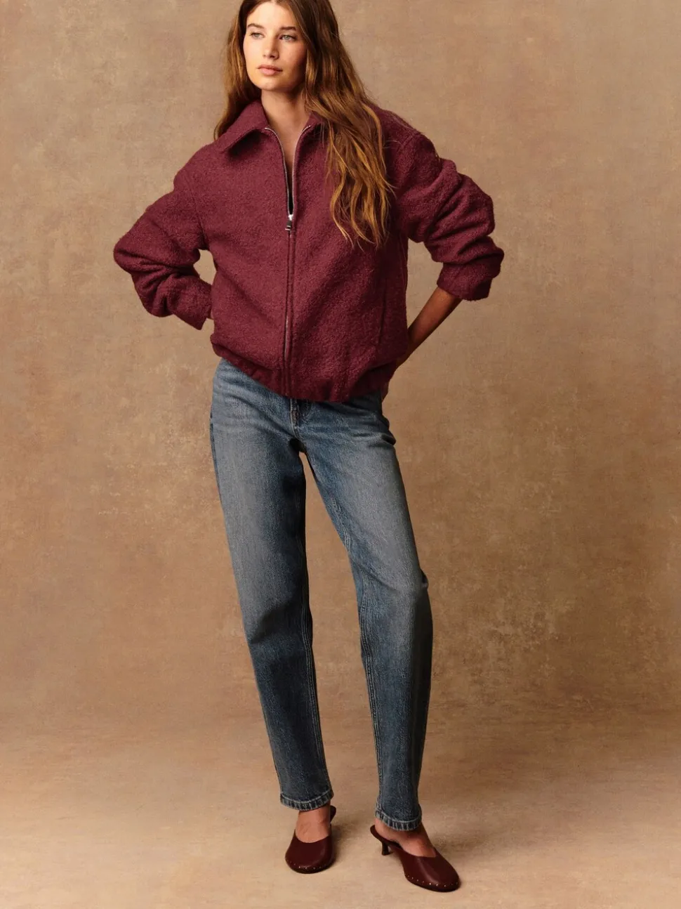 Rouge bordeaux - Blouson aviateur Coatigan