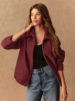 Rouge bordeaux - Blouson aviateur Coatigan