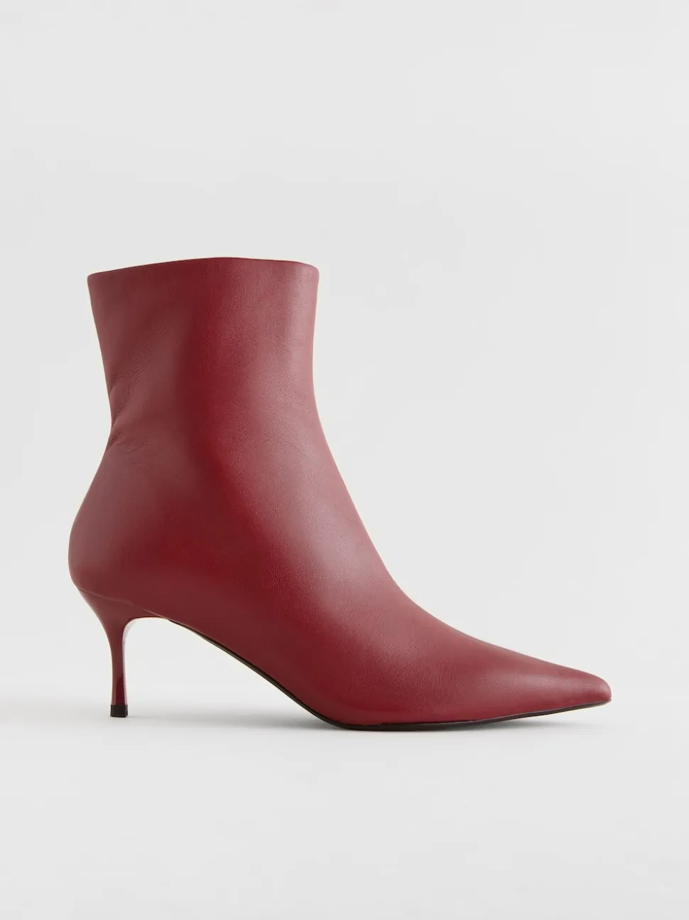 Rouge bordeaux - Bottes fines à talons et bout pointu