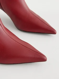 Rouge bordeaux - Bottes fines à talons et bout pointu