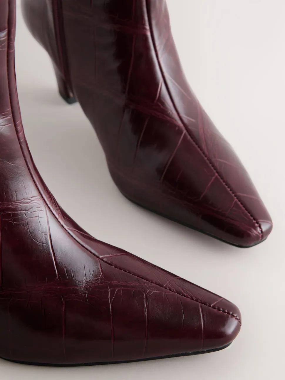 Rouge bordeaux - Bottes Forever Comfort® hauteur genou à talons incurvés