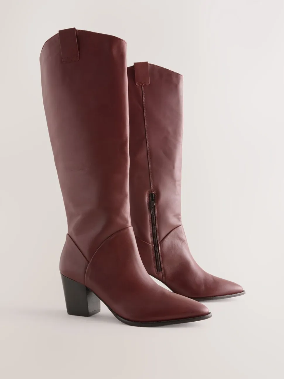 Rouge bordeaux - Bottes western Forever Comfort® hauteur genou à talon bloc