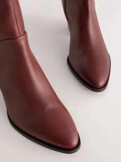 Rouge bordeaux - Bottes western Forever Comfort® hauteur genou à talon bloc