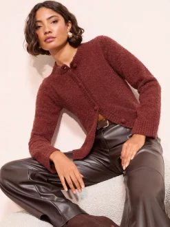 Rouge bordeaux - Cardigan Friends Like These Boucle