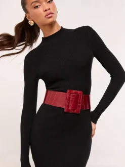 Rouge bordeaux - Ceinture Lipsy à large boucle
