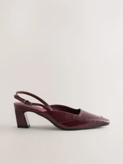 Rouge bordeaux - Chaussures à talons Forever Comfort® à bout carré et bride arrière