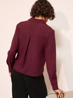 Rouge bordeaux - Chemise Friends Like These carrée à boutons