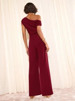 Rouge bordeaux - Combinaison ample Friends Like These Off The Shoulder Scuba