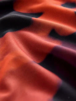 Rouge bordeaux à fleurs - Robe Bardot en maille de grossesse