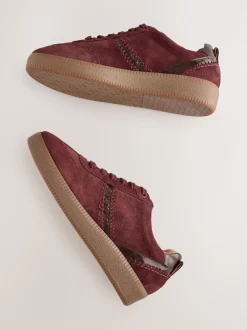 Rouge bordeaux - Forever Comfort® Leather Chunky Sole À lacets Trainers