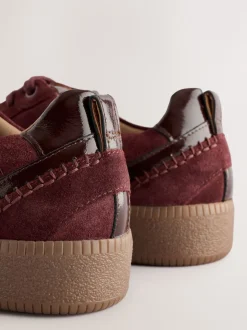 Rouge bordeaux - Forever Comfort® Leather Chunky Sole À lacets Trainers