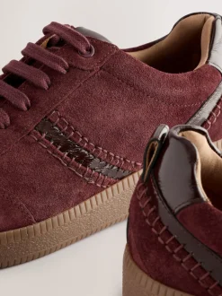 Rouge bordeaux - Forever Comfort® Leather Chunky Sole À lacets Trainers