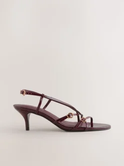 Rouge bordeaux - Forever Comfort® Kitten heel à lanières multiples et boucles