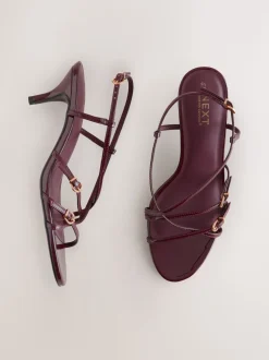 Rouge bordeaux - Forever Comfort® Kitten heel à lanières multiples et boucles